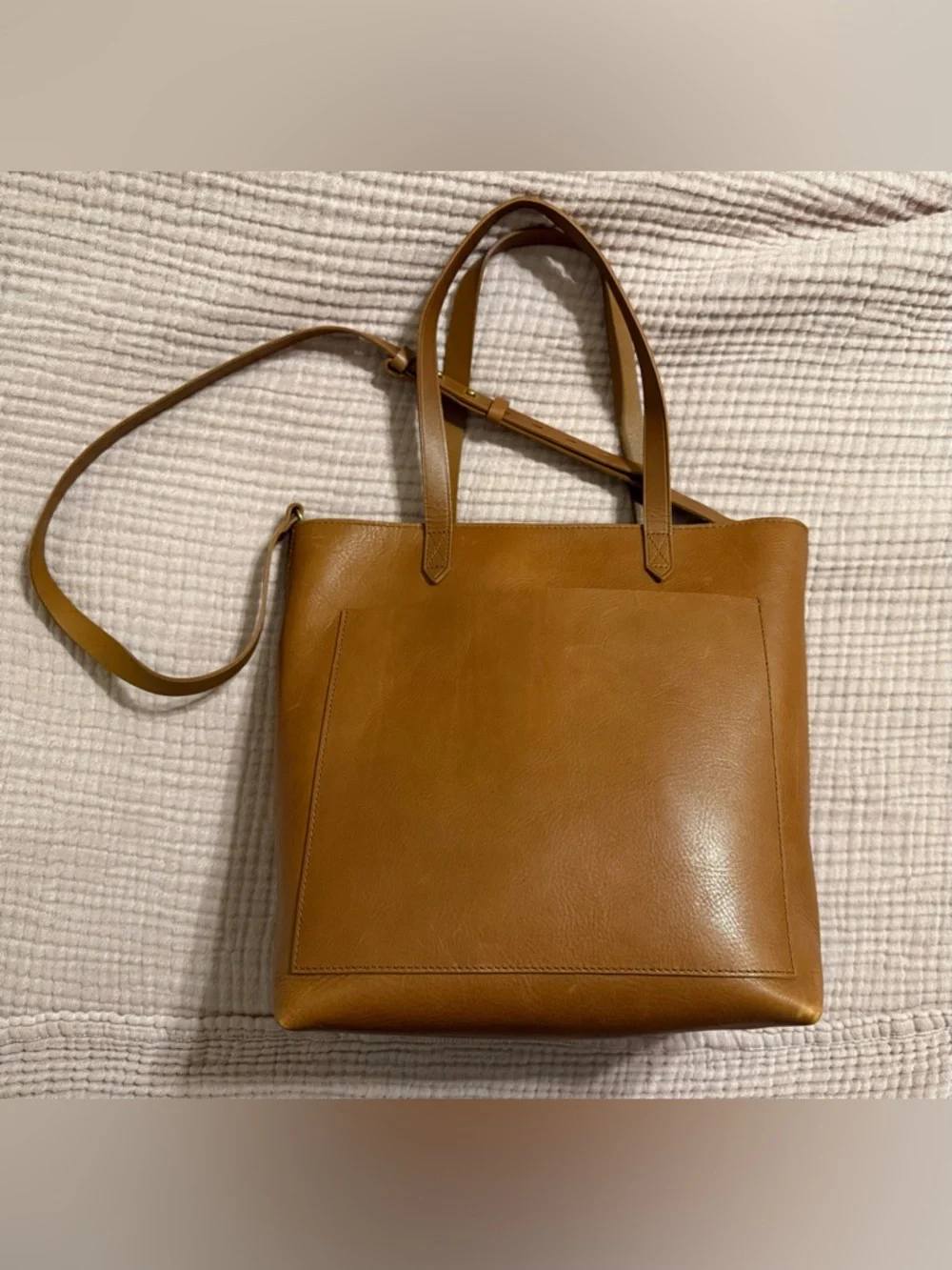 Madewell Zip-Top Medium Transport Leather Tote with Adjustable Strap- Like New - Picture 7 of 16